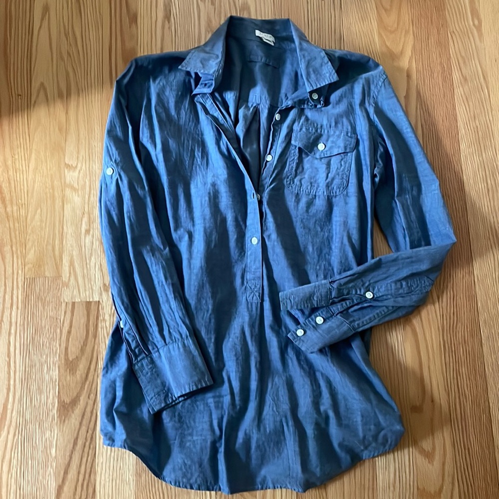 J Crew half button down shirt